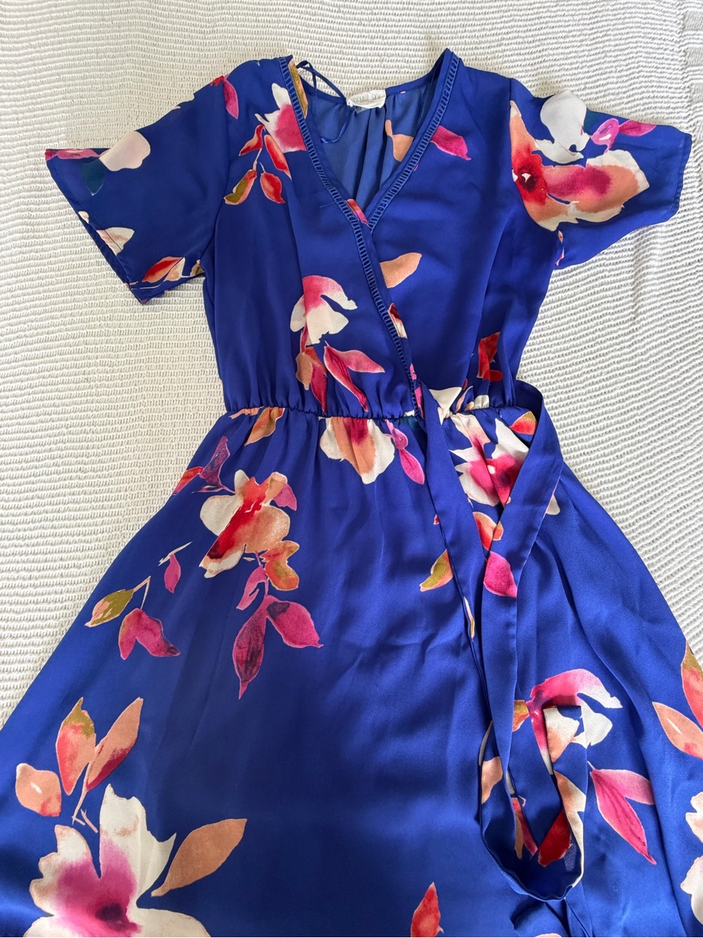 Sienna Sky Blue Floral Wrap Dress
